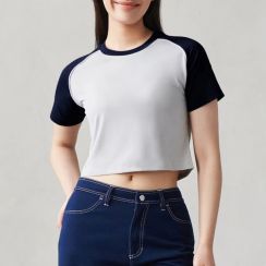 4 Pcs Womens Sports Cropped T Shirt