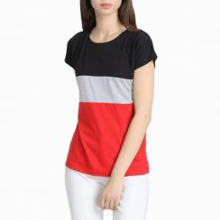 7 Pcs Short Sleeve Loose Summer Breathable Patchwork T Shirts