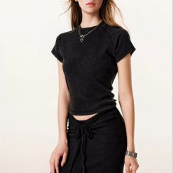 12 Pcs Wholesale Small Round Neck Womens Short Sleeved T Shirt