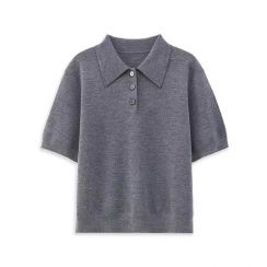 2 Pcs Knitted Pullover Summer Short Sleeve Wool Knitwear Polo Shirts