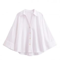 6 Pcs Womens Summer Vintage Style V Neck Shirt