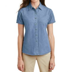 10 Pcs Summer Vintage Denim Short Sleeve Womens Shirt