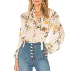 2 Pcs Casual Long Sleeve Womens Printed Floral Blouses