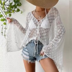 4 Pcs Crochet Tassel Bat Sleeve Womens Cover Up