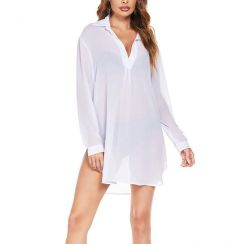 2 Pcs Women Summer Sexy Party Elegant Mini Short Cover up Shirts