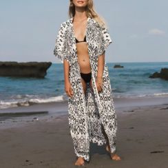 6 Pcs Long Boho Print Cover Ups